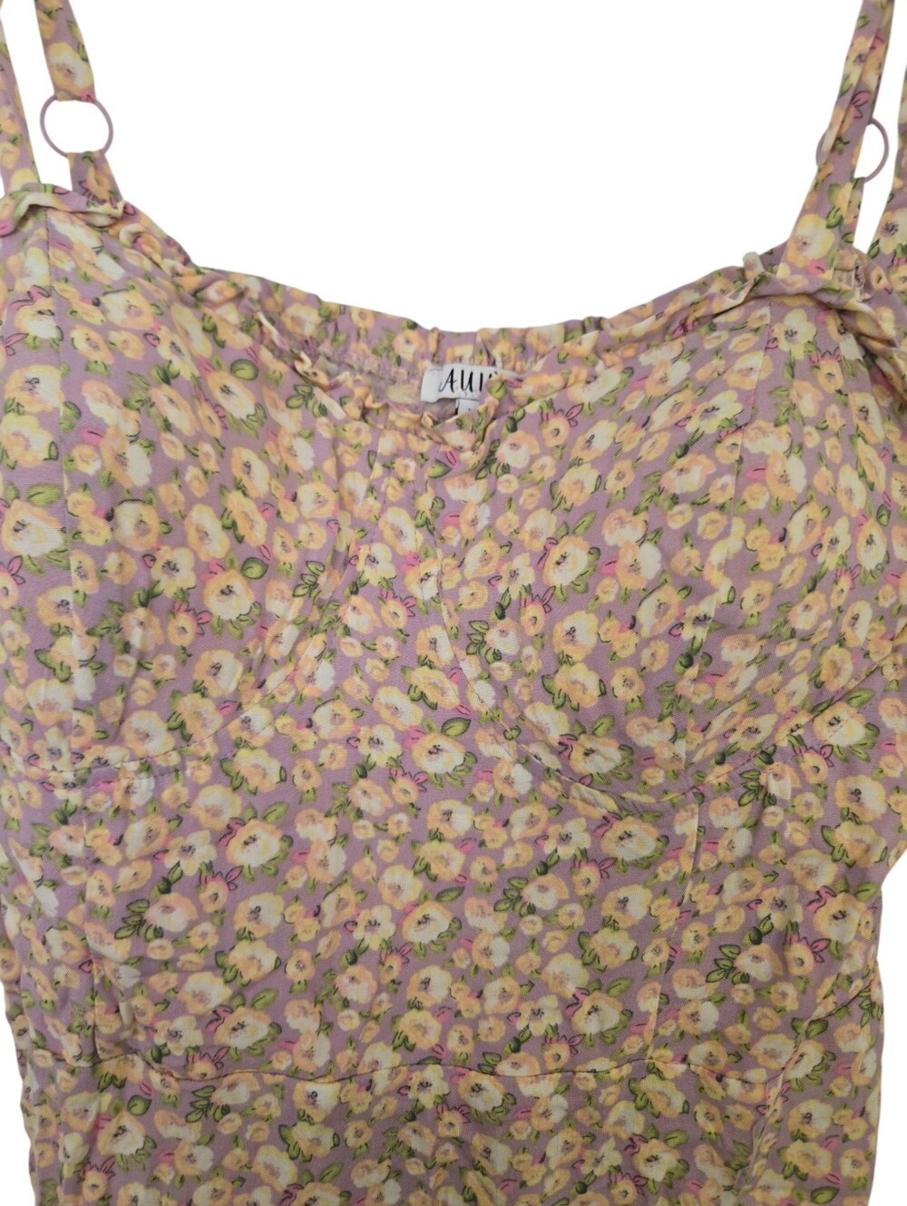 🌸 AUW NWT Floral Tie Strap Maxi Dress | XL | Cottagecore Boho Prairie Sundress - Picture 4 of 7